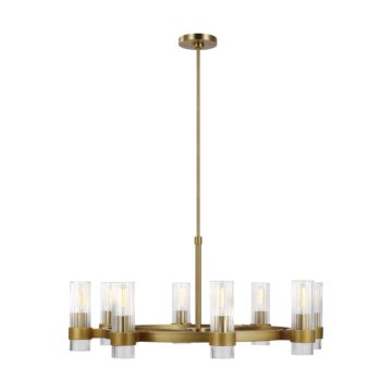 Geneva Eight Light Chandelier in Burnished Brass by Visual Comfort Studio