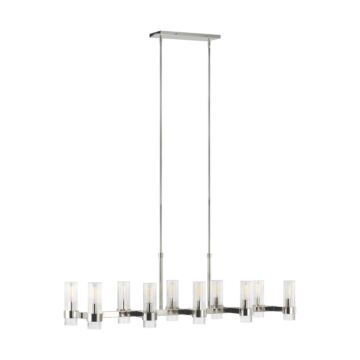 Geneva Ten Light Chandelier in Polished Nickel by Visual Comfort Studio