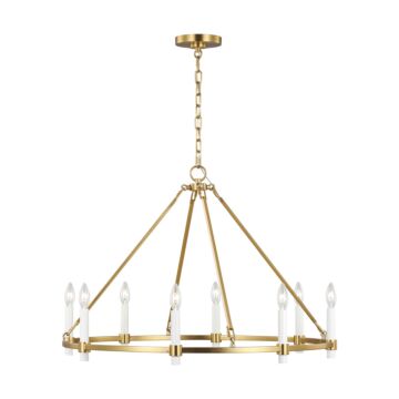 Marston Eight Light Chandelier in Burnished Brass by Visual Comfort Studio