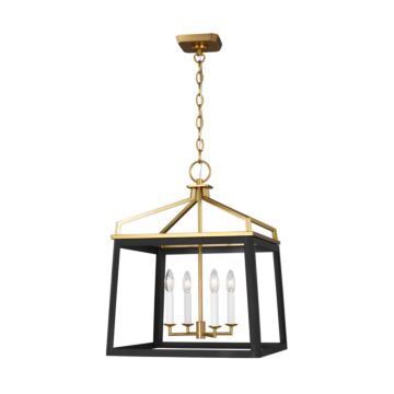 Carlow Four Light Lantern in Midnight Black by Visual Comfort Studio