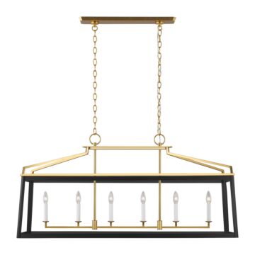 Carlow Six Light Linear Lantern in Midnight Black by Visual Comfort Studio