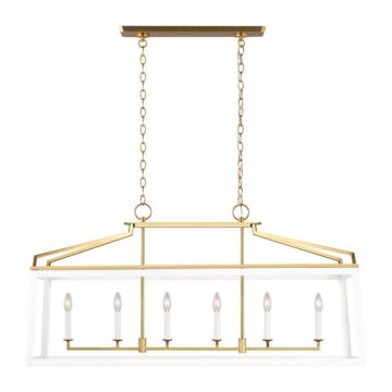 Carlow Six Light Linear Lantern in Matte White by Visual Comfort Studio