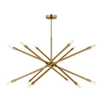 Eastyn 12 Light Chandelier in Burnished Brass by Visual Comfort Studio