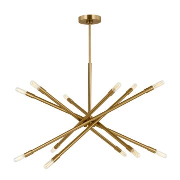 Eastyn 12 Light Chandelier in Burnished Brass by Visual Comfort Studio