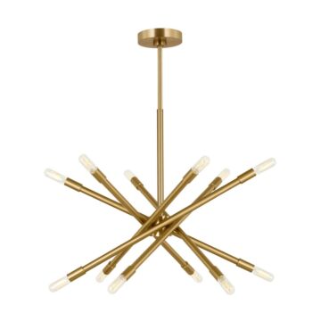 Eastyn 12 Light Chandelier in Burnished Brass by Visual Comfort Studio