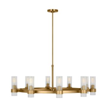 Geneva Eight Light Chandelier in Burnished Brass by Visual Comfort Studio