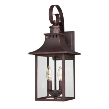 Chancellor Two Light Outdoor Wall Lantern in Copper Bronze by Quoizel