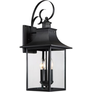 Chancellor Three Light Outdoor Wall Lantern in Mystic Black by Quoizel
