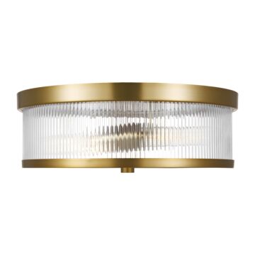 Geneva Two Light Flush Mount in Burnished Brass by Visual Comfort Studio