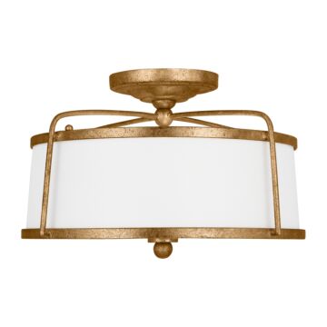 Stonington Two Light Semi Flush Mount in Antique Gild by Visual Comfort Studio