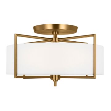 Perno Three Light Semi Flush Mount in Burnished Brass by Visual Comfort Studio
