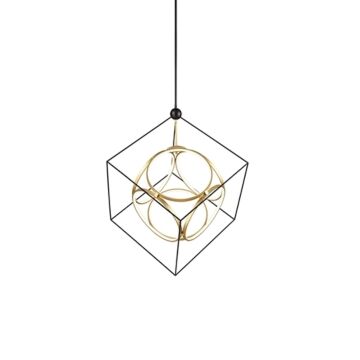 Monza LED Chandelier in BlackAntique Brass by Kuzco Lighting