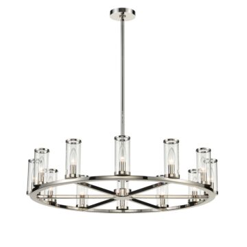 Revolve 12 Light Chandelier in Clear Glass Polished Nickel by Alora