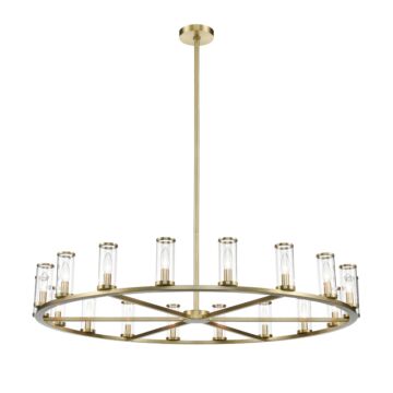 Revolve 18 Light Chandelier in Clear Glass Natural Brass by Alora