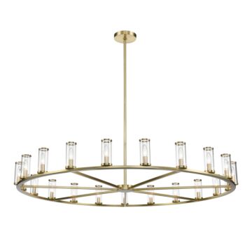 Revolve 21 Light Chandelier in Clear Glass Natural Brass by Alora