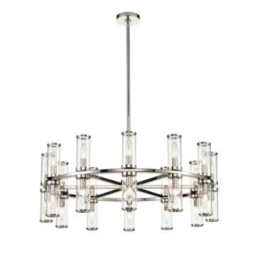 Revolve 24 Light Chandelier in Clear Glass Polished Nickel by Alora