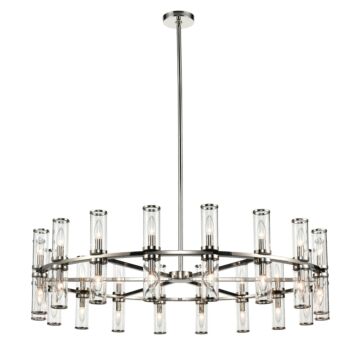 Revolve 36 Light Chandelier in Clear Glass Polished Nickel by Alora