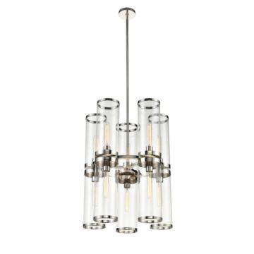 Revolve Ii Ten Light Chandelier in Clear Glass Polished Nickel by Alora