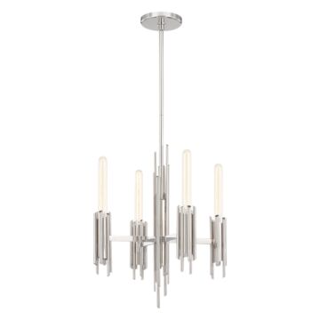 Torres Four Light Chandelier in Polished Nickel by Alora