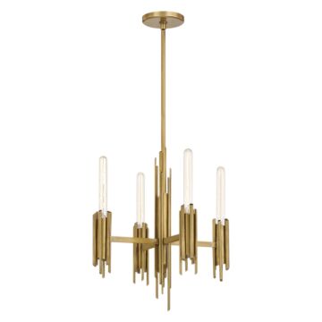 Torres Four Light Chandelier in Vintage Brass by Alora