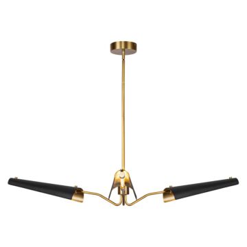 Osorio LED Chandelier in Matte Black Vintage Brass by Alora