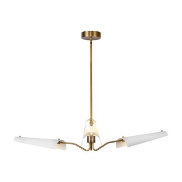 Osorio LED Chandelier in Matte White Vintage Brass by Alora