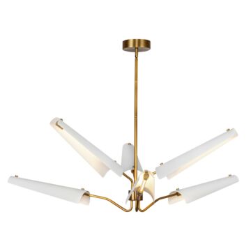 Osorio LED Chandelier in Matte White Vintage Brass by Alora
