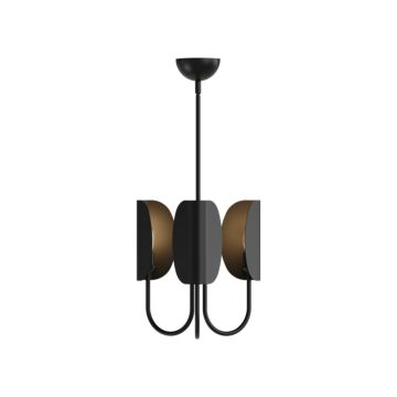 Seno Three Light Chandelier in Matte Black by Alora