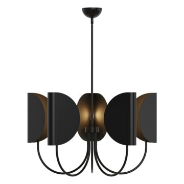 Seno Five Light Chandelier in Matte Black by Alora