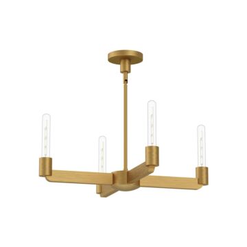 Claire Four Light Chandelier in Aged Gold by Alora