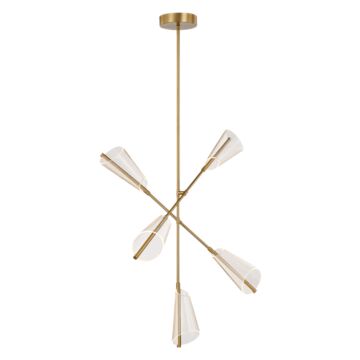 Mulberry LED Chandelier in Brushed GoldLight Guide by Kuzco Lighting