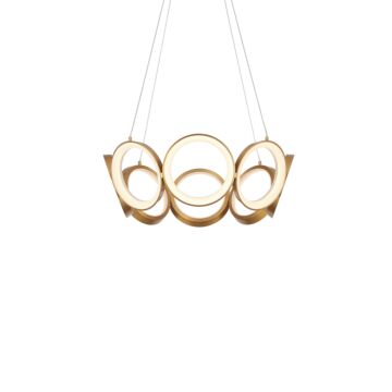 Oros LED Chandelier in Antique Brass by Kuzco Lighting