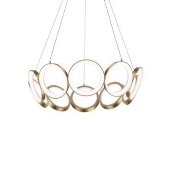 Oros LED Chandelier in Antique Brass by Kuzco Lighting