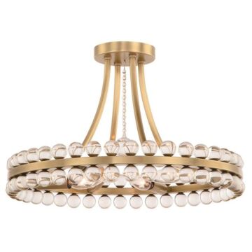 Clover Four Light Semi Flush Mount in Aged Brass by Crystorama
