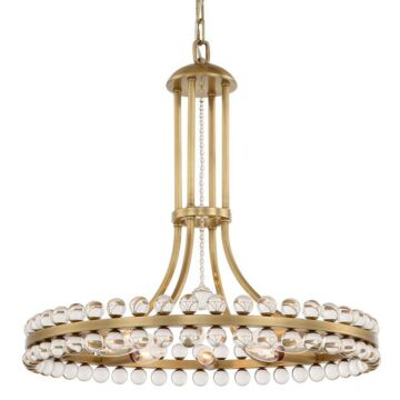 Clover Eight Light Chandelier in Aged Brass by Crystorama