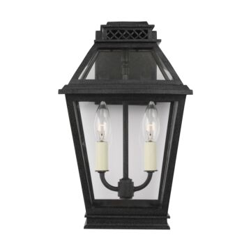 Falmouth Two Light Outdoor Wall Lantern in Dark Weathered Zinc by Visual Comfort Studio