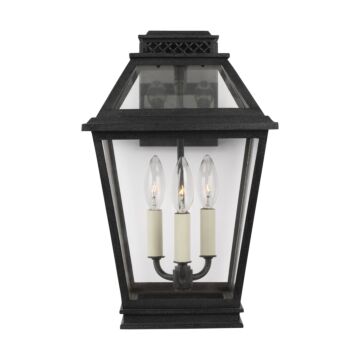 Falmouth Three Light Outdoor Wall Lantern in Dark Weathered Zinc by Visual Comfort Studio