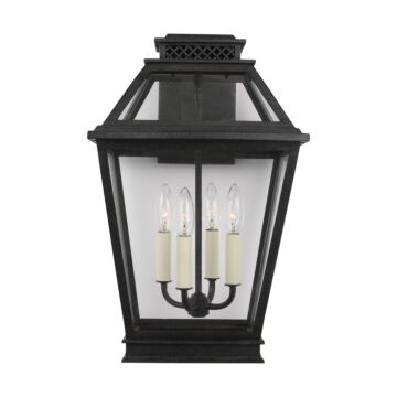Falmouth Four Light Outdoor Wall Lantern in Dark Weathered Zinc by Visual Comfort Studio