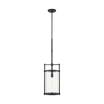 Eastham One Light Outdoor Pendant in Textured Black by Visual Comfort Studio