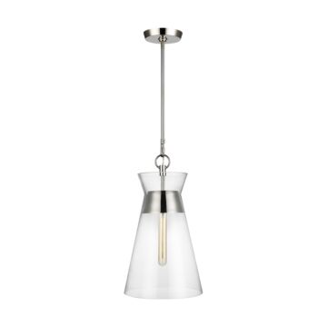 Atlantic One Light Pendant in Polished Nickel by Visual Comfort Studio