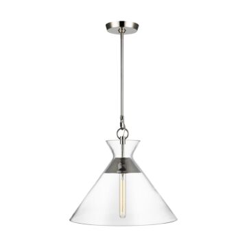 Atlantic One Light Pendant in Polished Nickel by Visual Comfort Studio