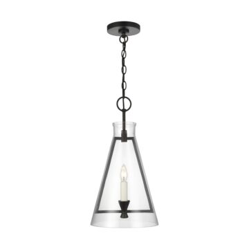 Keystone One Light Pendant in Aged Iron by Visual Comfort Studio