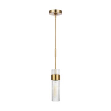 Geneva One Light Pendant in Burnished Brass by Visual Comfort Studio