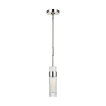 Geneva One Light Pendant in Polished Nickel by Visual Comfort Studio
