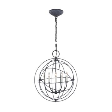 Bayberry Five Light Pendant in Weathered Galvanized by Visual Comfort Studio