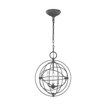 Visual Comfort Studio Bayberry 3-Light Pendant Light in Weathered Galvanized by Chapman & Myers