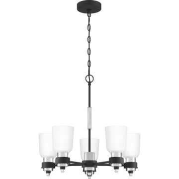 Conrad Five Light Chandelier in Brushed Nickel by Quoizel