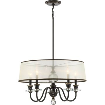 Ceremony Five Light Chandelier in Palladian Bronze by Quoizel
