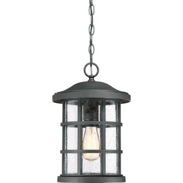 Crusade One Light Outdoor Hanging Lantern in Earth Black by Quoizel