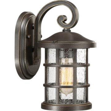 Crusade One Light Outdoor Wall Lantern in Palladian Bronze by Quoizel